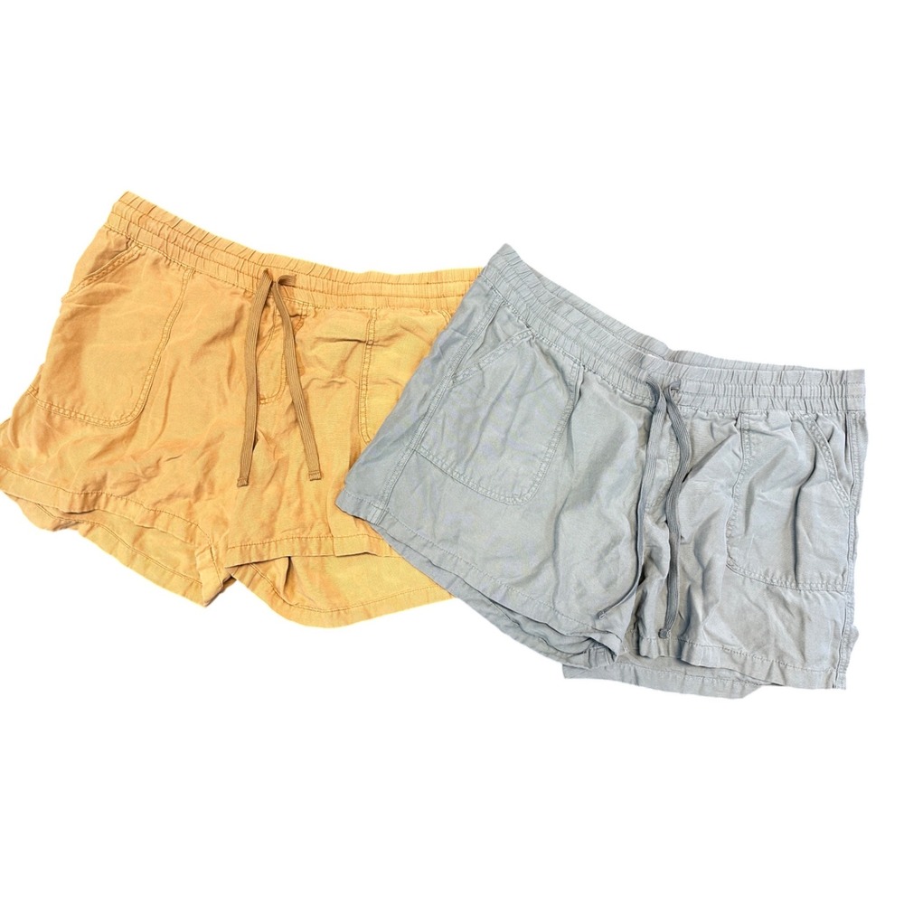 Maurices Yellow and Light Gray Women's Shorts - Casual Drawstring